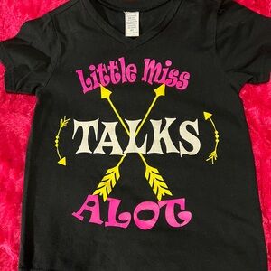 Little Miss Talks A Lot Black Tee